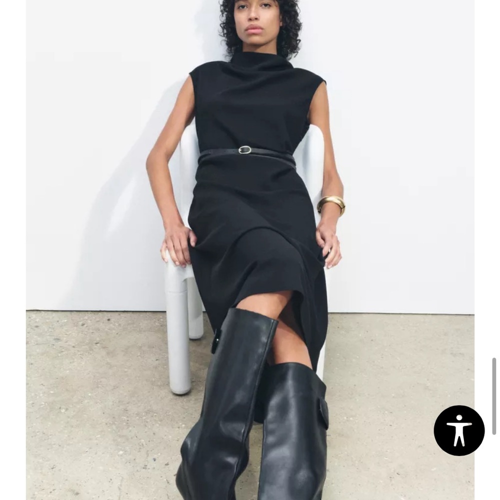 ZW COLLECTION BELTED MIDI DRESS
BLACK - Picture 7 of 10